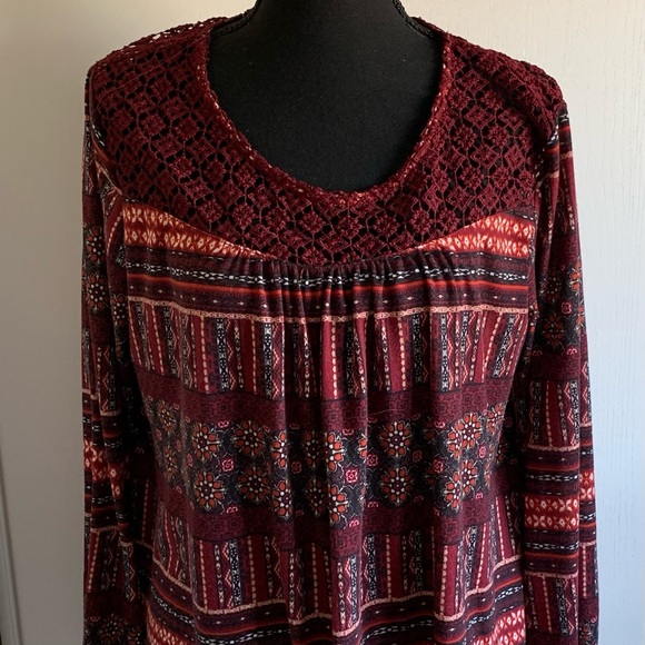 Tops - Faded Glory three quarter sleeve. Peasant style top.  Boho.
